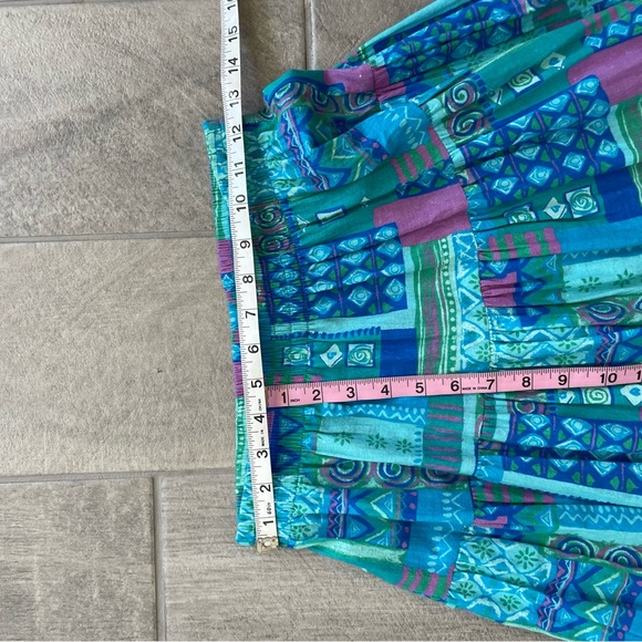 Vintage Two Piece Maxi Skirt Set with Top ResortWear Beach Dress Size Small v - Picture 8 of 12